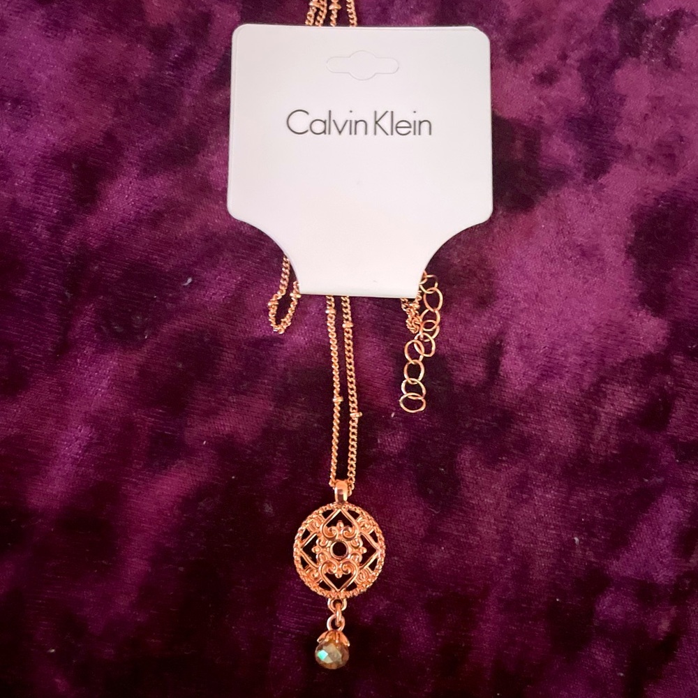 Calvin Klein Rose Gold Charm Necklace
